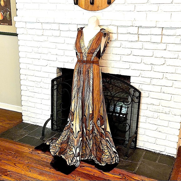 BNWT Alberta Ferretti Runway Collection Silk Belted Maxi-Dress, IT 40 US 4 - Picture 7 of 16